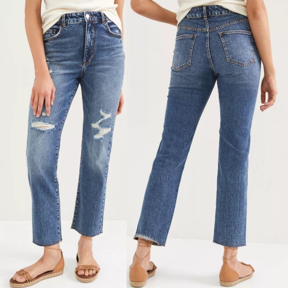 Pilcro Anthropologie The Vintage Straight Denim Medium Wash Denim Jean Women 28